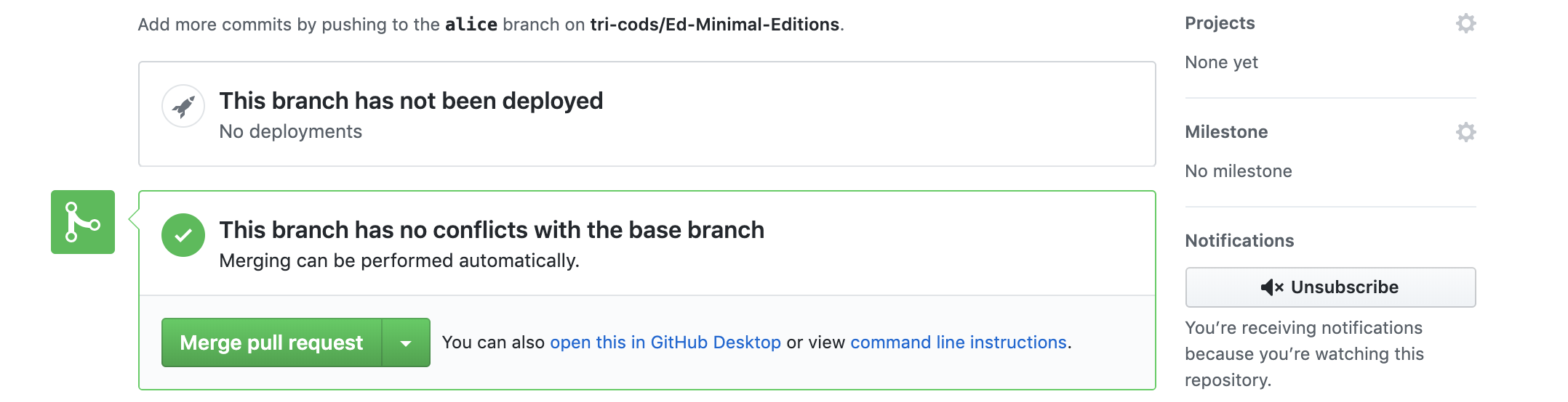 GitHub merge